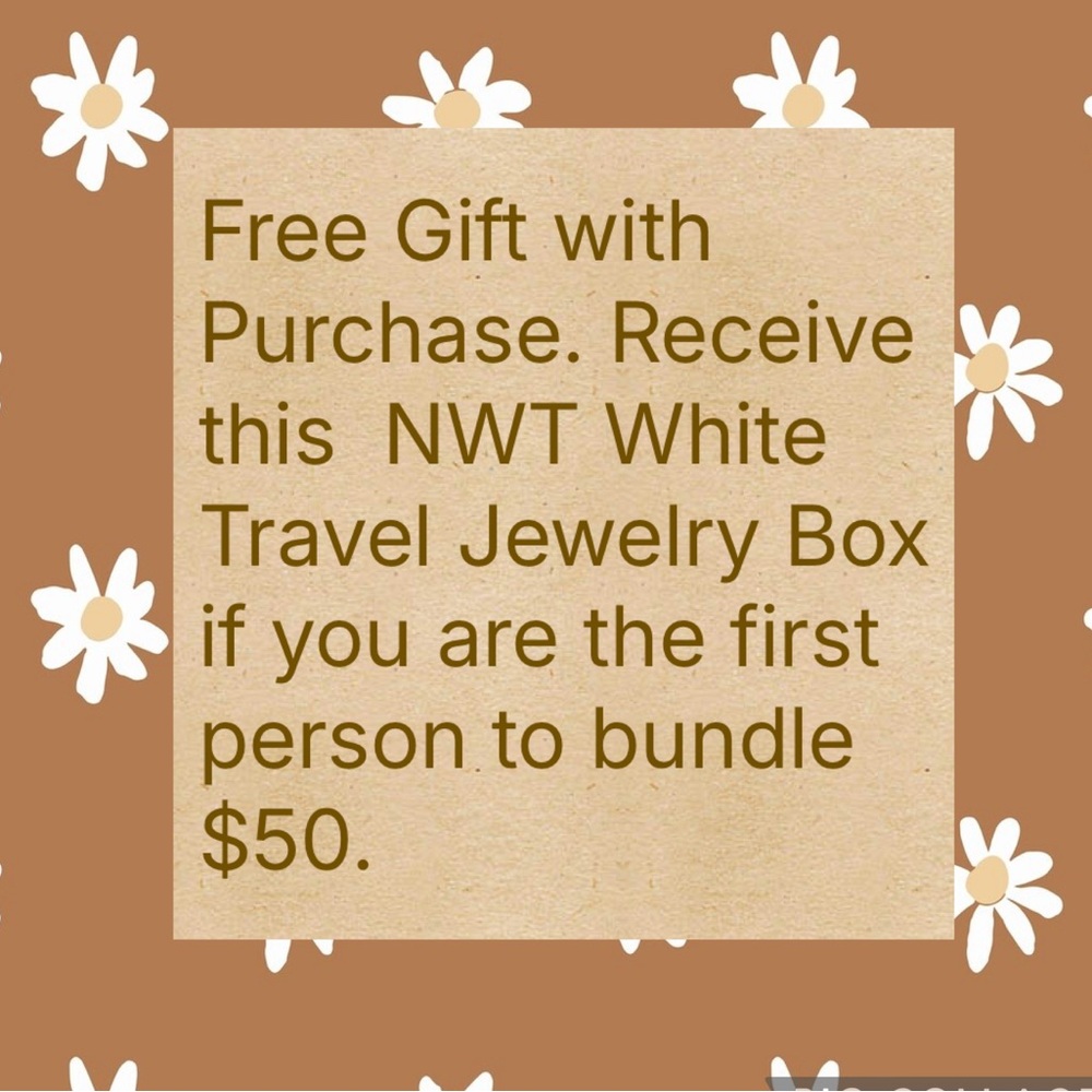 Free Gift with Purchase - NWT White Travel Jewelry Box